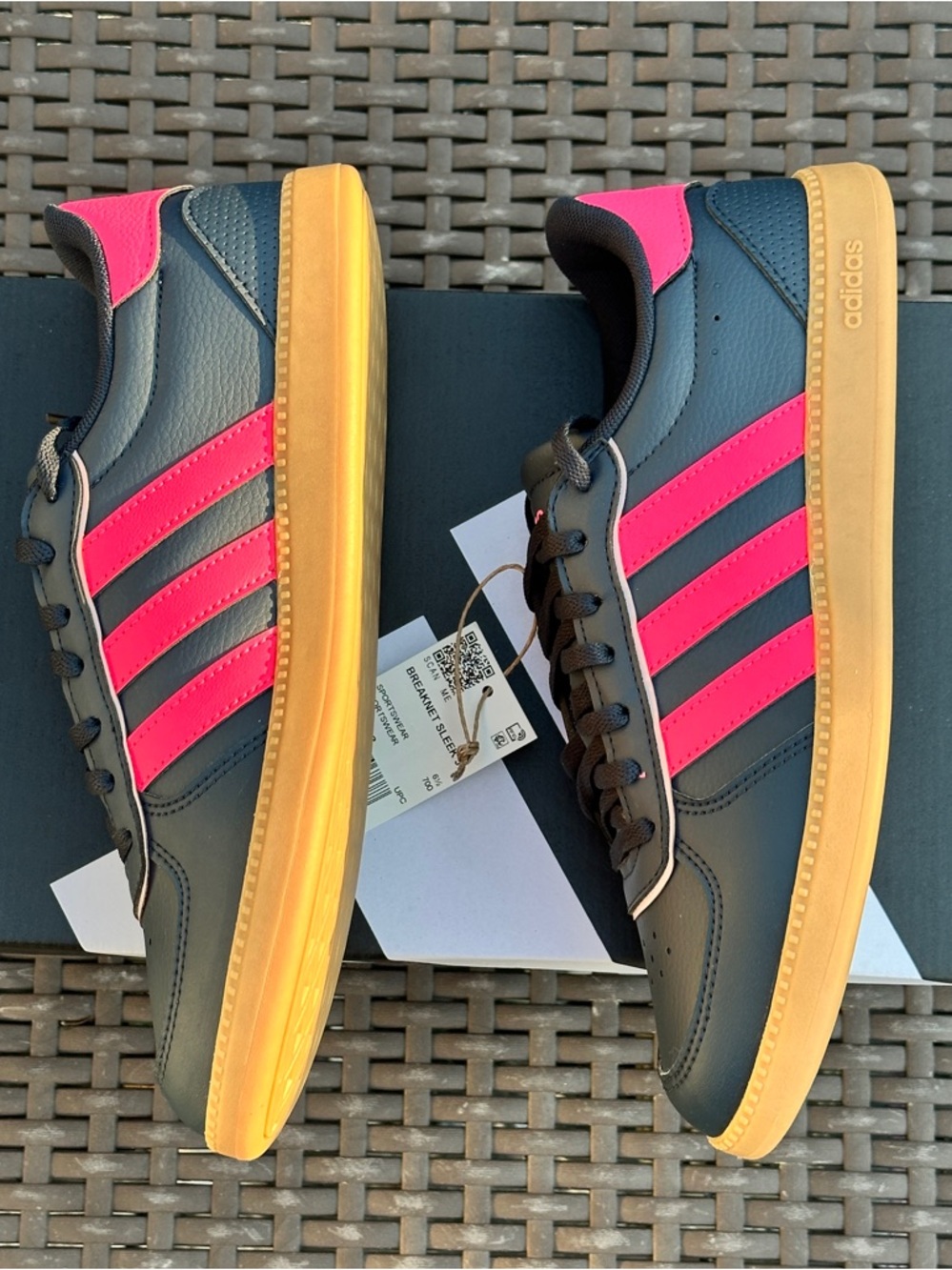 Adidas Breaknet Sleek Blue Pink Casual Sneaker fits Womens 6.5 | 7.5 | 8.5 NEW - Picture 7 of 12